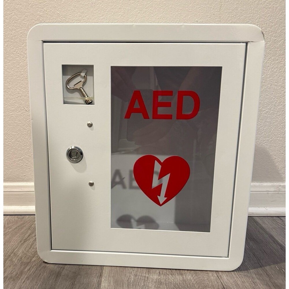 Durable Steel AED Cabinet with Secure Lock and Visual Identification Window